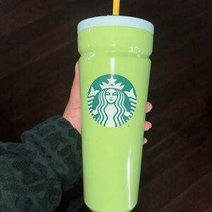 Starbucks Bright Green Tumbler with Logo